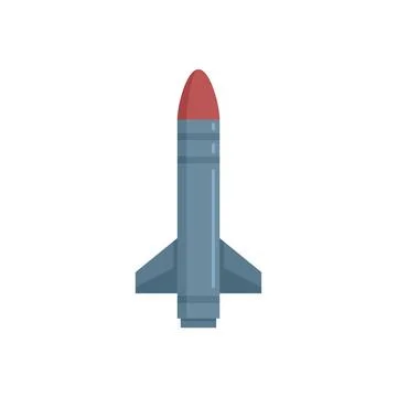 Missile fire icon flat isolated Illustrazione stock