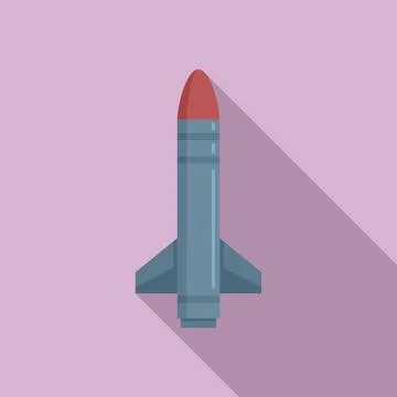 Missile fire icon, flat style Stockillustratie