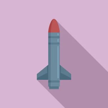 Missile fire icon, flat style Stock Illustration