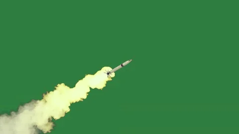 A missile is flying through the air Stock Footage 337029283