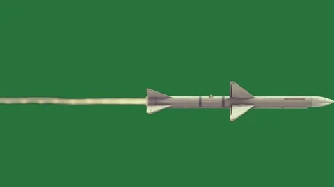 A missile flying through green screen and jet the air on rocket an image of Stock Footage 335682874