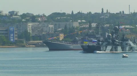Missile hovercraft "Bora" Black Sea Fleet. Stock-Footage 8915983