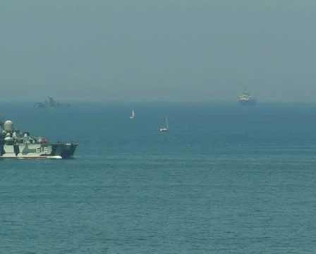 Missile hovercraft "Bora" Black Sea Fleet. #87 Stock Footage 10741539