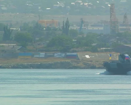 Missile hovercraft "Bora" Black Sea Fleet. #91 Stock Footage 10741810