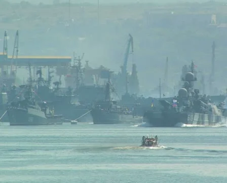 Missile hovercraft "Bora" Black Sea Fleet. #90 Stock-Footage 10741817