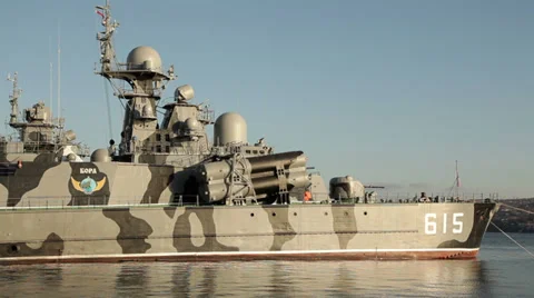 Missile hovercraft "Bora" at the pier. Stock Footage 32681214