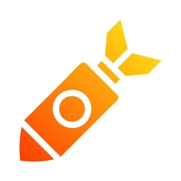 Missile icon solid gradient red style military illustration vector army ele.. 库存插图