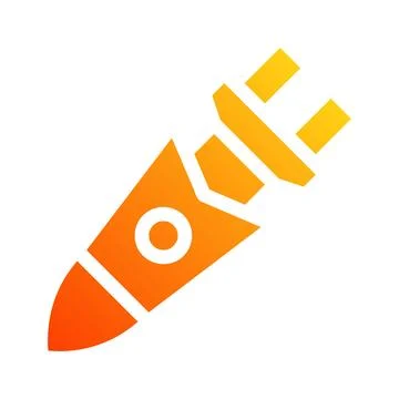 Missile icon solid gradient red style military illustration vector army ele.. 库存插图