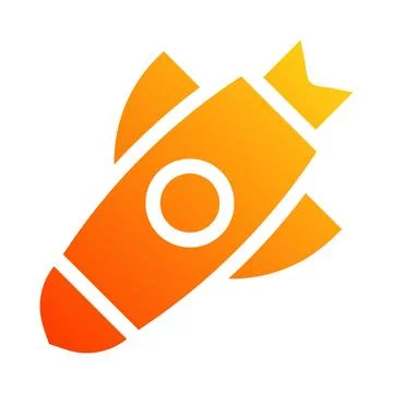 Missile icon solid gradient red style military illustration vector army ele.. Stock Illustration