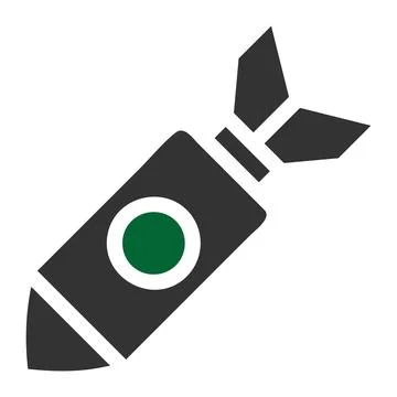 Missile icon solid grey green colour military symbol perfect. Stock Illustration