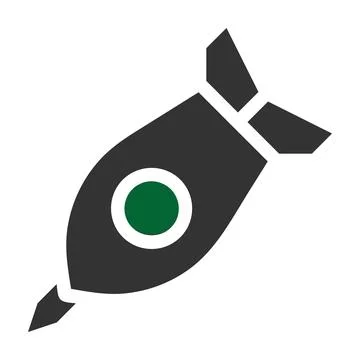 Missile icon solid grey green colour military symbol perfect. Illustrazione stock