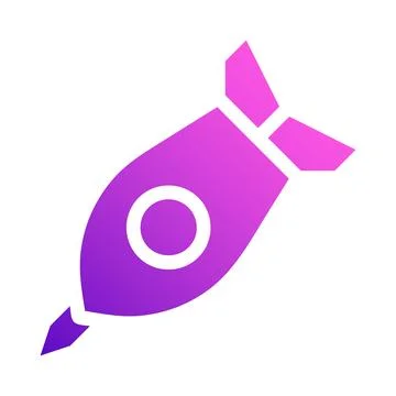 Missile icon solid style gradient purple pink colour military illustration .. Illustrazione stock