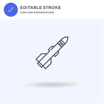 Missile icon vector, filled flat sign, solid pictogram isolated on white, logo Stock Illustration