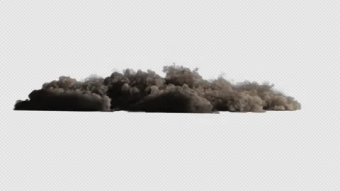 Missile impact explosion on transparent background Stock Footage 305973564