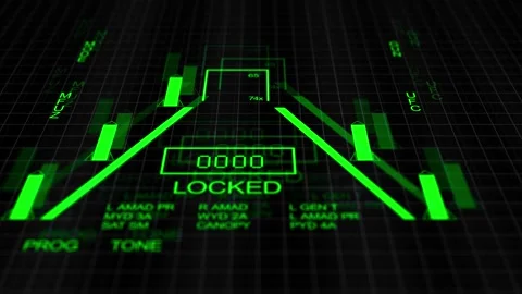 A Missile Interface of a Fighter Jet Launching a Missile - Green Version Stock Footage 316105773