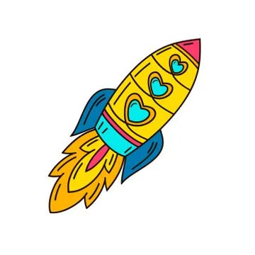 Missile. Isolated vector illustration in patch style. Stock Illustration