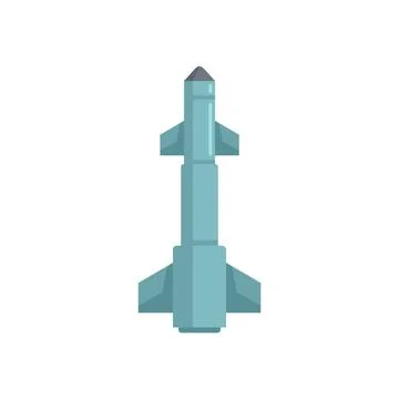 Missile jet icon flat isolated Illustrazione stock