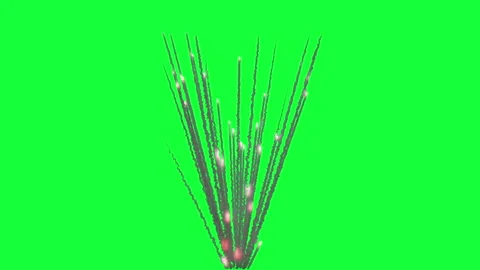 Missile launch trails on Green Screen Stock Footage 322068247