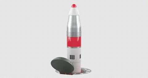 Missile launching from underground silo, rotation animation seamlessly loop.. Stock Footage 332135786