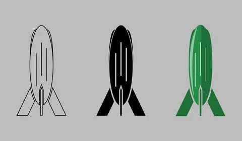 Missile logo concept vector on gray background collected from war Stock Illustration