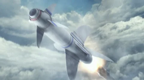 Missile Penguin MK2 in sky 库存影片 46370650