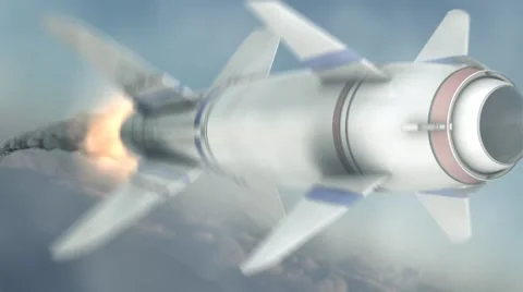Missile Penguin MK2 in sky (front angle) 库存影片 46370654