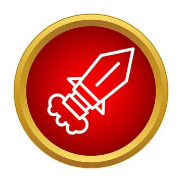 Missile rocket launch icon with red background Stock Illustration