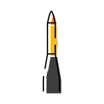 Missile rocket weapon icon representing attack and defense Stock Illustration