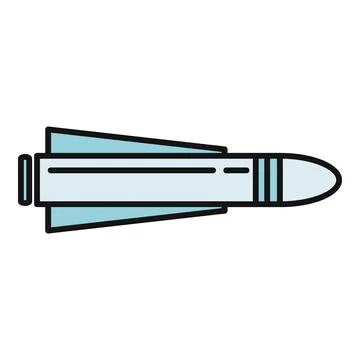 Missile rocket weapon system military artillery icon vector Stock Illustration