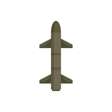 Missile sky icon flat isolated vector Stock Illustration
