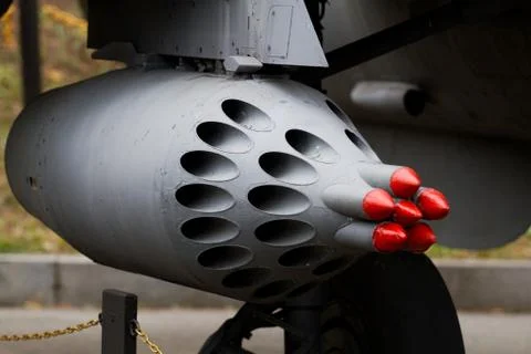Missile on the soviet fighters Stock Photos