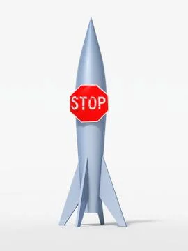 A missile with the stop symbol. Stock Illustration