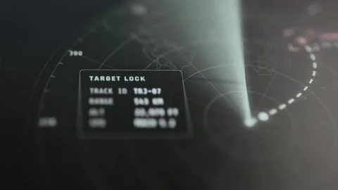Missile Target Lock and Predicted Flight Path Stock Photos