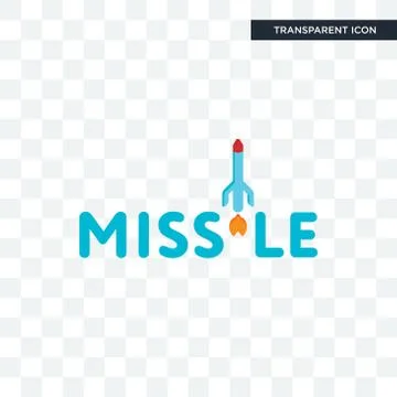 Missile vector icon isolated on transparent background, missile logo design Ilustración de archivo