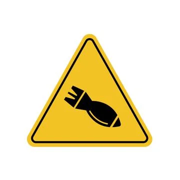 Missile warning with yellow triangle board Stock Illustration