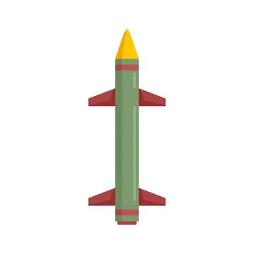 Missile weapon icon flat isolated Stock Illustration