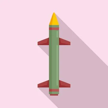 Missile weapon icon, flat style Stock Illustration