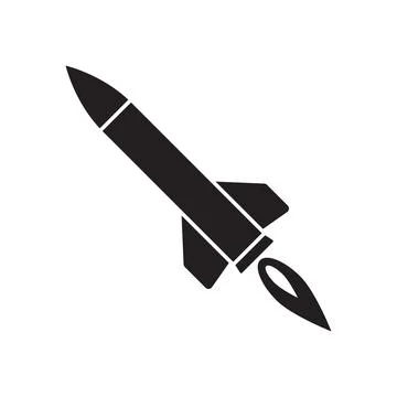 Missile weapon icon vector rocket weapon with booster sign for graphic design Stock Illustration
