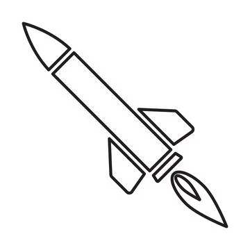 Missile weapon icon vector rocket weapon with booster sign for graphic design Stock Illustration
