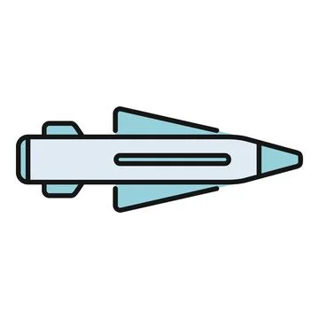 Missile weapon launching rocket attacking military target icon Ilustração Stock