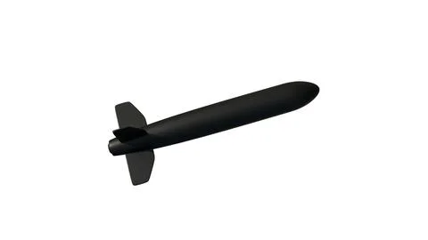 A missile on a white background, used for themes of military technology, mi.. Stock Illustration