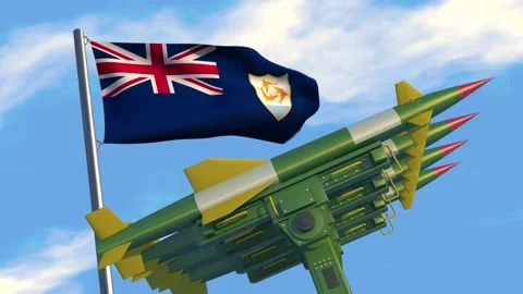 Missiles with  Anguilla flag Stock Footage 276385641