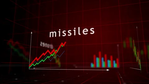 Missiles drones charts and graphs 3d diagram Stock Footage 335175074
