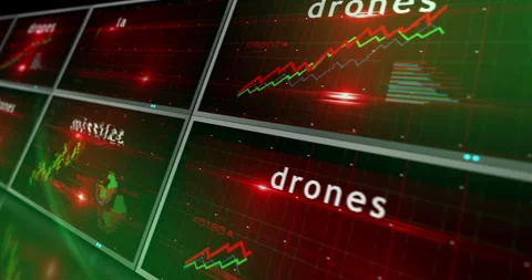 Missiles drones charts and graphs 3d diagram Stock Footage 335711637
