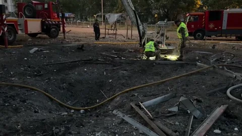 Missiles, drones damage seven districts in Kyiv, Kiev, UA - 01 Aug 2026 스톡 동영상 341103911