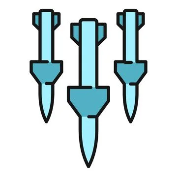 Missiles falling illustration representing warfare attack danger Ilustração Stock