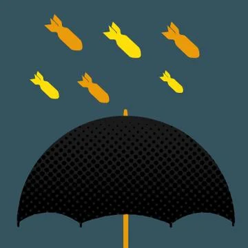 Missiles on umbrella Stock Illustration