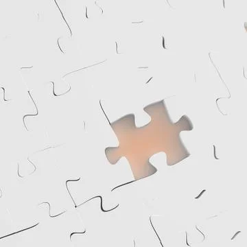 Missing 3d puzzle piece as concept Stock Illustration