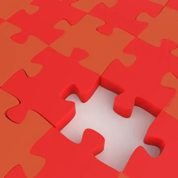 Missing 3d puzzle piece as concept Stock Illustration