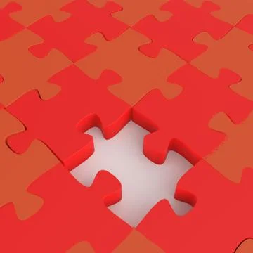 Missing 3d puzzle piece as concept Stock Illustration